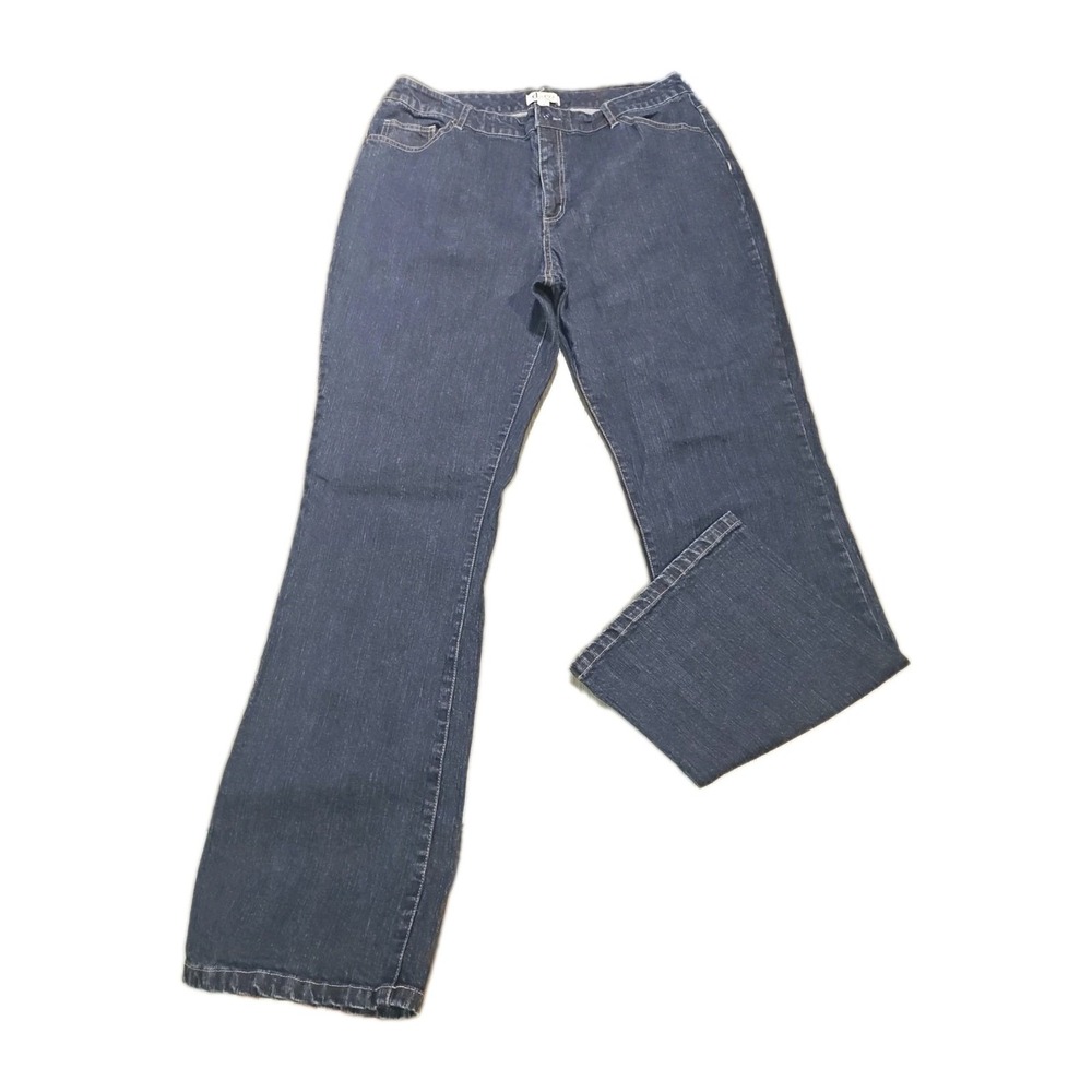 Denim & Co Womens 14 Bootcut Jeans Embroidered Studded Back Pockets